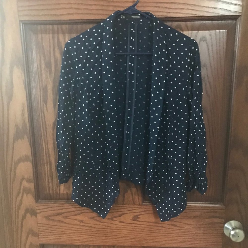 Navy Blue Pocka Dot Blazer